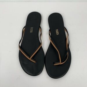 TKEES Duos thong flip flop thong Brazil shoe sandals black brown thin 41 10